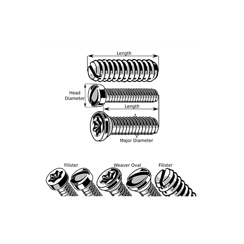 Black Oxide Star Drive Weaver Oval Head Gun Screws -