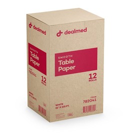 Dealmed Dealmed Exam Table Paper (12 Rolls) 21 x 225' Smooth, White Medical Exam Cover for Doctor's Offices, Medical Facilities, Patternmaking, Tracing and More