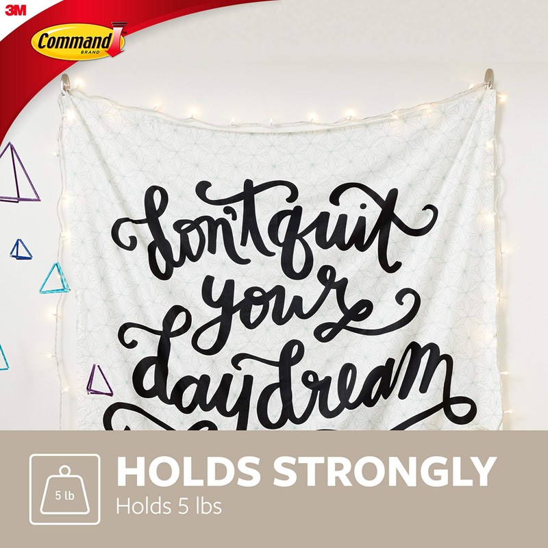 Command Large Designer Hook, Brushed Nickel, 1-Hook, 2-Strips, Decorate Damage-Free