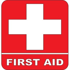 Vinyl Wall Quote Decals for Home - First aid Kit Emergency Logo Stylish Wall Sticker for Easy Home Decoration - Size: 13 Inch X 13 Inch