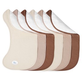 lulumoon Muslin Burp Cloths for Babies: 100% Soft Cotton Large Burping Cloths - Neutral Baby Burp Rags for Boy and Girl - Absorbent Burp Cloth for Spit-Ups 6 Pack