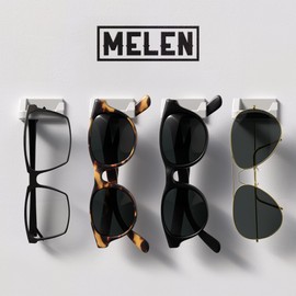 MELEN Adhesive Sunglass Organizer Wall (16-Pack) - Strong and Compact Glasses Holder, Sunglass Holder for Car and Wall - White