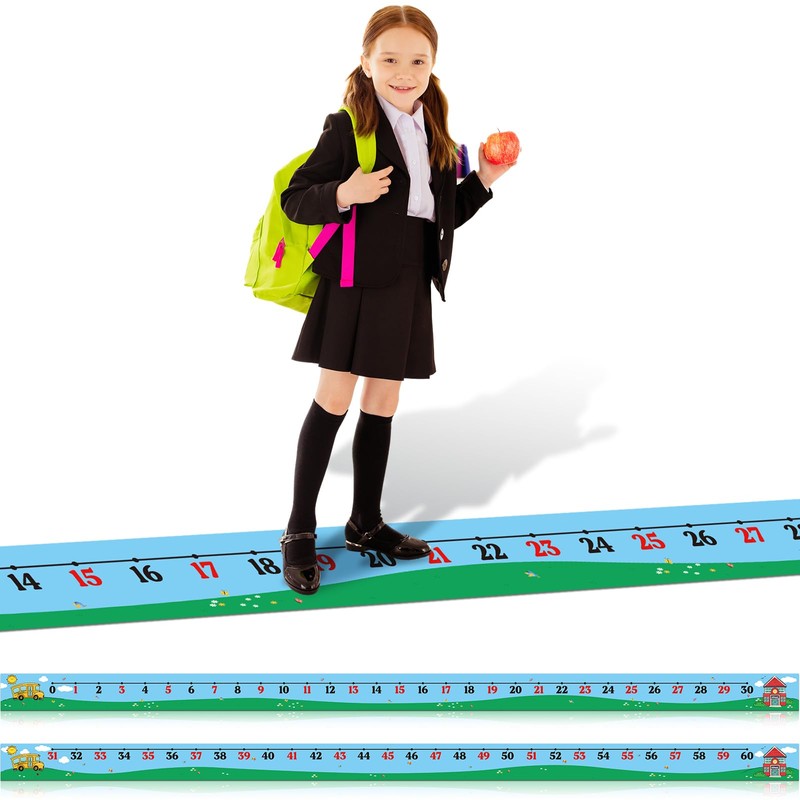 Nuanchu 2 Pcs Kids Number Line Mats 0-30 31-60 Number