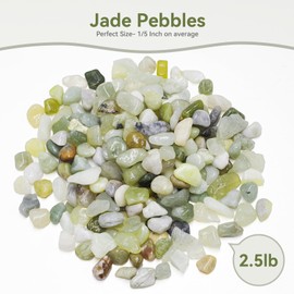 Pulovin 2.5LB Succulent and Cactus Pebbles, 1/5 Inch Jade Pebbles for Indoor Plants, Decorative Gravel for Vases, Bamboo, Succulent, Terrarium, Crafts, Cactus