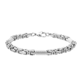 SDA Surgical Steel Byzantine Link Chain Bracelet, 316L Stainless Steel, Waterproof, 8.25 inchs, 316l Surgical Steel, no gemstone