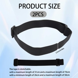 Vidsmow 2 Pieces Elastic Headlamp Band for Headlamp, Black, Adjustable and Non-Slip, Replacement Headband for Headlamps, Comfortable, Ideal for Outdoor Activities, Climbing, Camping, Hiking