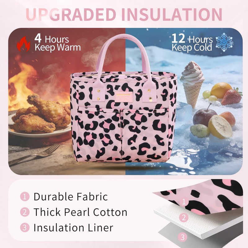 Lunch Bag Insulated,Adults Lunch Box with Pockets waterproof,Large Lunch Cooler