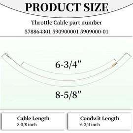 578864301 Weed Eater/Lawn Mower Throttle Cable Compatiable with for Husqvarna 322 L 522 L 525L ，578864301 5909000-01 Throttle Cable Replacement for husqvarna pole saw/pole pruner throttle cable