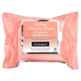 Neutrogena 6 PACKS NEUTROGENA PINK GRAPEFRUIT OIL FREE CLEANSING WIPES 25 CT EACH SEALED