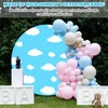 Tingjoo 7.2 FT Round Backdrop Cover Blue Sky White Clouds