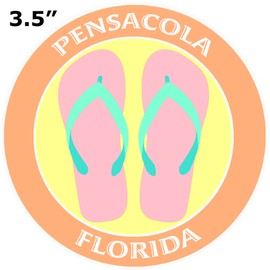 Athena Brands Flip Flops Pensacola Florida - Car Truck Window Bumper Graphics Sticker Decal - Sunset Orange