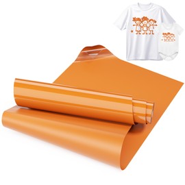 LIKCUT Heat Transfer Vinyl Orange for T-Shirts 12" x 8ft Iron on Vinyl Roll Compatible with Likcut All Cutter Machine, HTV Heat Press Vinyl-Easy to Cut & Weed for Fabric Design