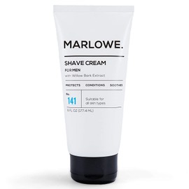 MARLOWE. Shave Cream with Shea Butter & Coconut Oil No. 141 6 oz | Natural Shaving Better than Gel | Men and Women | Light Citrus Scent | Best for a Close Shave | Sensitive Skin Approved