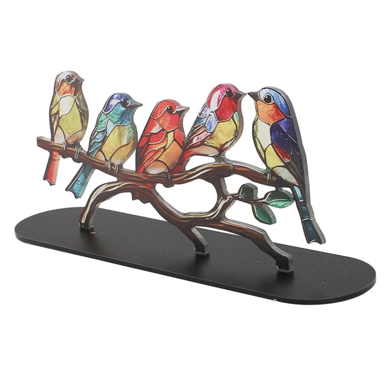 Generic Acrylic Birds On Branch Craft, Flat Bird Craft Statue