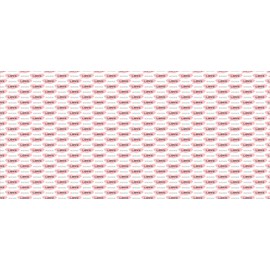 Ambesonne Romantic Pencil Pen Holder, Valentine's Day Hearts Along Xoxo Letters Love Themed Teenage Birthday, Ceramic Pencil Holder for Desk Office Accessory, 3.6" X 3.2", Pale Pink and White