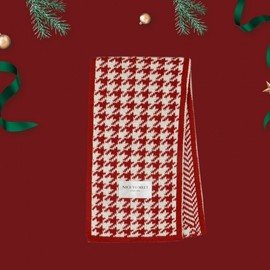 Festive Red Thick Knit Winter Scarf (Christmas & New Year Edition) Free Size / Black - 160x20cm 2ea