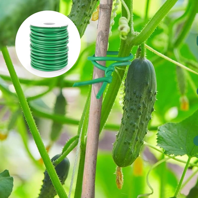 Rubberised Plant Wire, 3 mm x 8 m, Green, 5