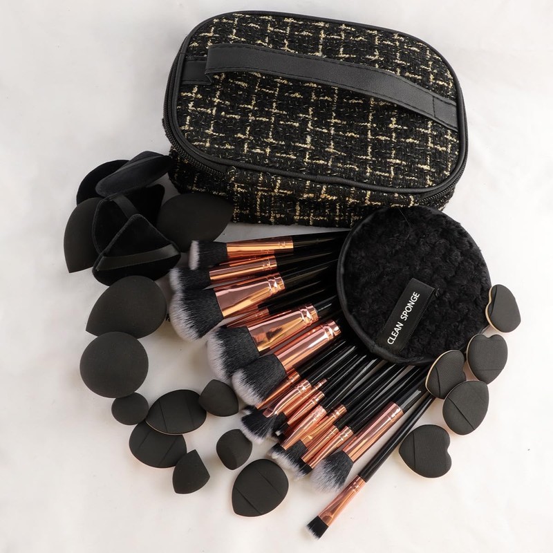 Set de Brochas de Maquillaje Profesional 47 Piezas, 25 Brochas