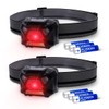 KunHe 2 Pack Red Light Headlamp Suitable for Nighttime Hiking