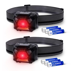 KunHe 2 Pack Red Light Headlamp Suitable for Nighttime Hiking Birdwatching Astronomical Observation Outdoor Camping