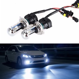 Troniz H4 9003 Bi-Xenon HID Bulbs 35W Super Bright Dual Hi/Lo Headlight Bulb Replacement, 8000K Ice Blue, Pack of 2