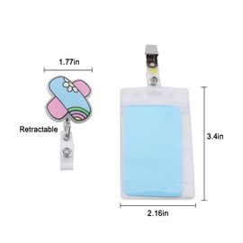 Ymcafmo Cute and Functional Bandaid Badge Reel – Retractable ID Badge Holder for Nurses and EVS Staff – Funny and Stylish Nurse Badge Reel