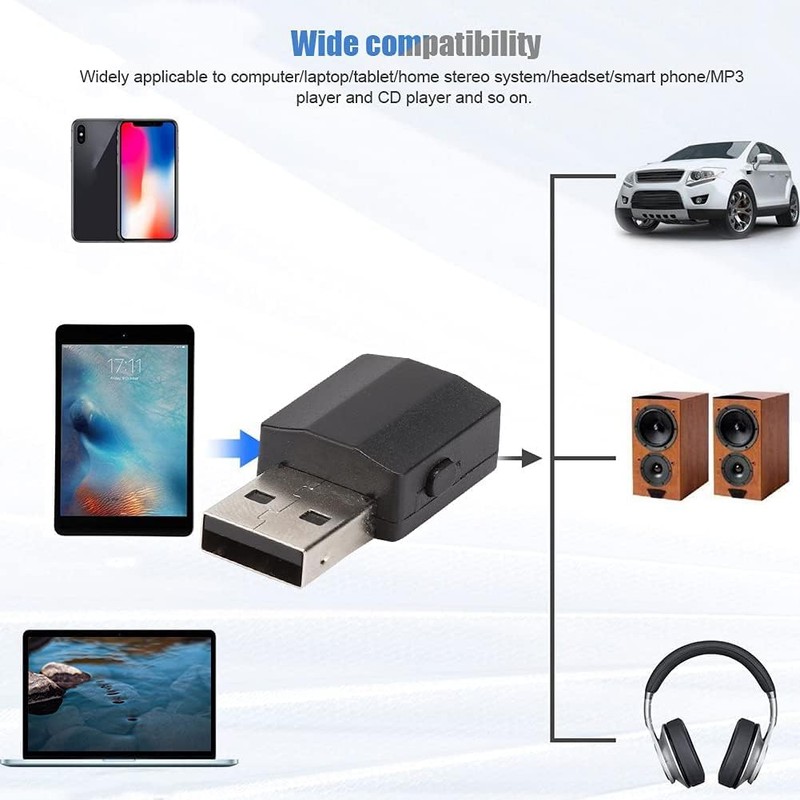Generic BT-rcv USB bluetooth 5.0 Audio Transmitter Receiver Adapter for