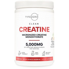 Type Zero Monohidrato de Creatina En Polvo (500 G), Sabor A Ponche Tropical (Sin Gluten)                                                              