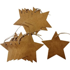 10 Kraft Star Christmas Shaped Gift Tags - Recyclable Present Tags