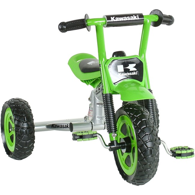Kawasaki Tricycle, 10 inch Wheels, suspension forks, Boy's Trike, Green