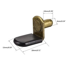 TOP-VIGOR 6mm Shelf Support Peg, 20Pcs L-Shaped Support Bracket Pegs with Hole for Cabinet Wardrobe Furniture Closet Shelf with Rubber Sleeve