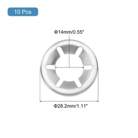 sourcing map M14 10Pcs Bearing Clamp Washer, 304 Stainless Steel Tooth locking Ring Washers Quick Speed Nut ing Fastener, Silver