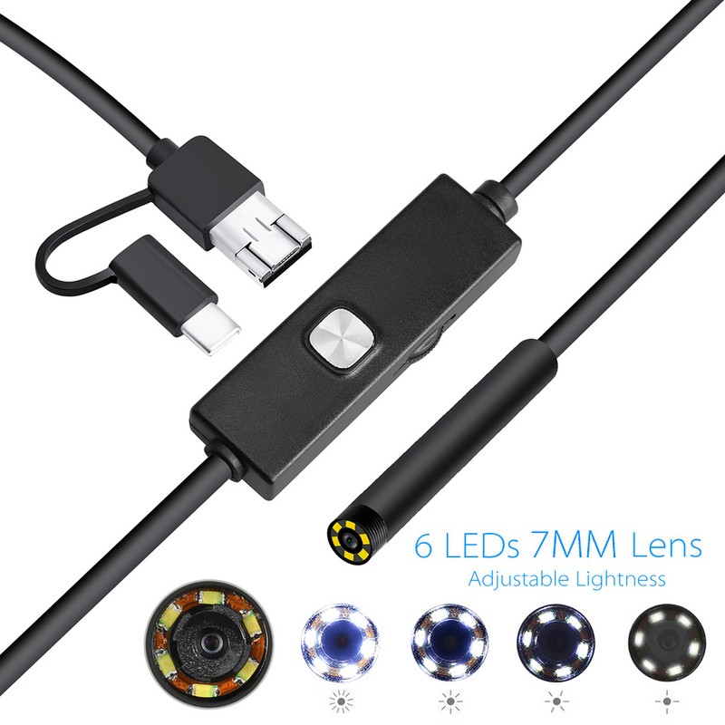 Endoscope 0.3MP Endoscope 3 in 1 Endoscope with Adjustable LEDs