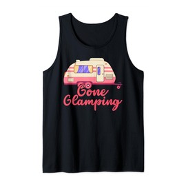 Gone Glamping Nature Camping Trip Campfire Glamper Tank Top