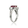 Lovve Sterling Silver Created Ruby & White Topaz Oval Fashion