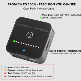 PlusRoc 12V DC PWM Fan Controller Hub, 60W Output for PC Cooling Fans