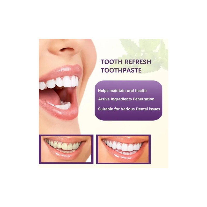 2pcs Tooth Refresh Toothpaste, Fresh Breath Toothpaste,