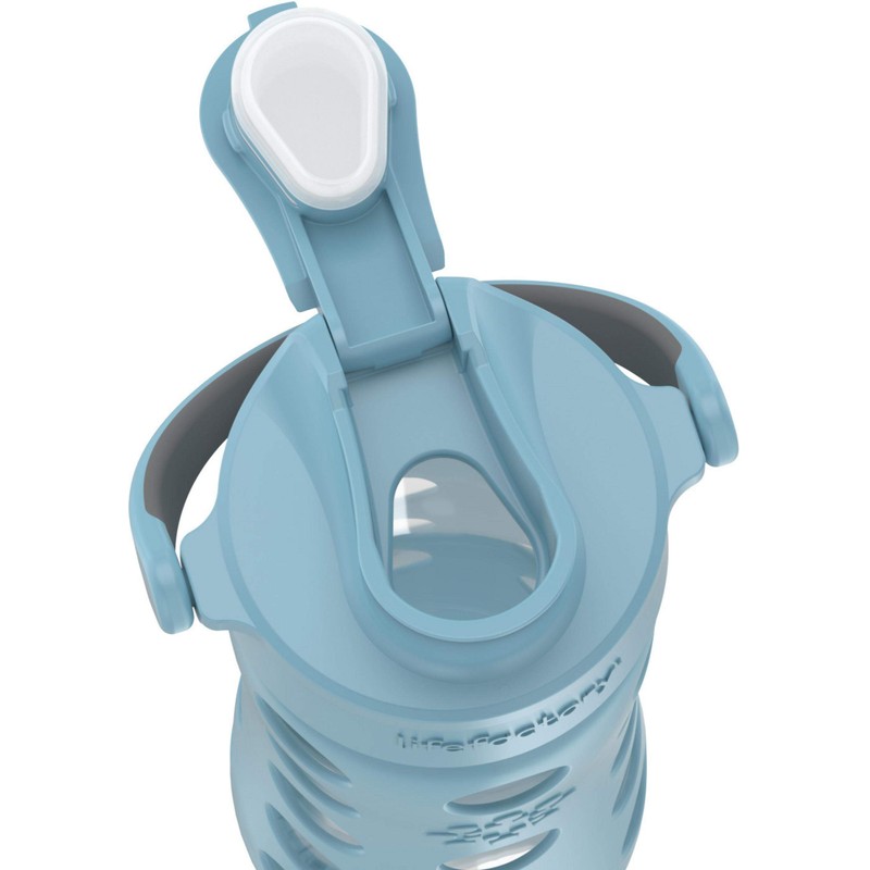 Lifefactory 12-Ounce Glass Water Bottle with Active Flip Cap and