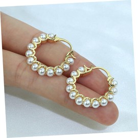 TOVINANNA Delicate Pearl Earrings for Women Lightweight Shape Ear Adornments Chic Fashion Jewelry Durable Outdoor Accessories