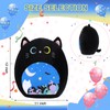 ForYoung 12'' Black Cat Plush Toy Pillow，Cute Doll Soft Stuffed
