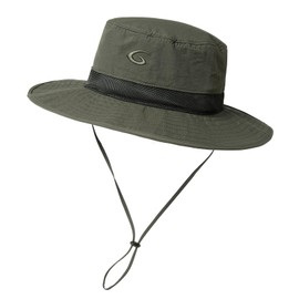 Mens Wide Brim Mesh Sun Hat XL XXL SPF UV Boonie Bucket Summer Golf Hiking Safari Fishing Extra Large Size 8 24" Green