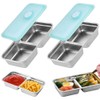 Qalviora Grab and Go Stainless Steel Snack Containers with Lid,