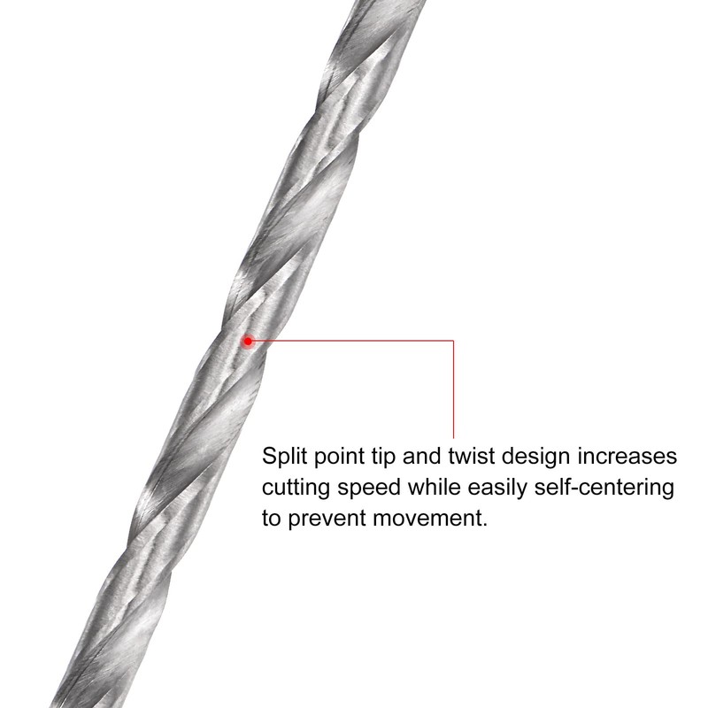 sourcing map Spiral Drill Bit Extra Long High-Speed Steel 5.2