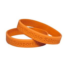 5 Orange" I Support Multiple Sclerosis Awareness" Bracelets 100% Medical Grade Silicone - Latex and Toxin Free - 5 Bracelets - Show Your Support For Multiple Sclerosis Awareness