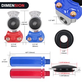 Nilight Glad Hands Grips Set with Seals Heavy Duty Gladhand Extension Handles Kit Emergency & Service Brake Air Hose Coupling Connectors for Semi Truck Trailer Brake System 1 Pair