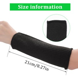 3 Paar Unterarmschutz Armsleeve Schnittfeste Ärmel Level 5 Arm Sleeves Gestrickter Unterarm Bandage Armstulpen für Männer und Frauen Garten Küche Kochen (Schwarz,Grau,Blau)
