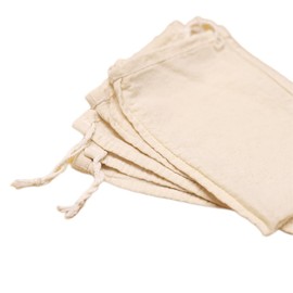 10pcs of Washed Organic Cheesecloth Bag for Straining Food,Yogurt,Juice,Cold or Hot Brew Coffee &Tea,Soup,Butter,Wine,Nut Milk,5.5x7.5inches,Natural color