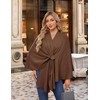PULI Women's Elegant Shawl Wraps Soft Open Front Poncho Sweater