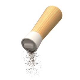 BergHOFF Balance Rubberwood Grinder 8.25" x 2.75", Refillable, Adjustable Ceramic Fine/Coarse Grinding, Nylon Top, Knob Handle, For Salt & Pepper, Spices, Moonbeam