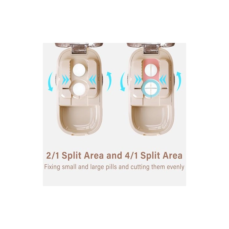 DUBSTAR Pill Cutter Splitter for Cutting Multiple Pills, 1/2 1/4